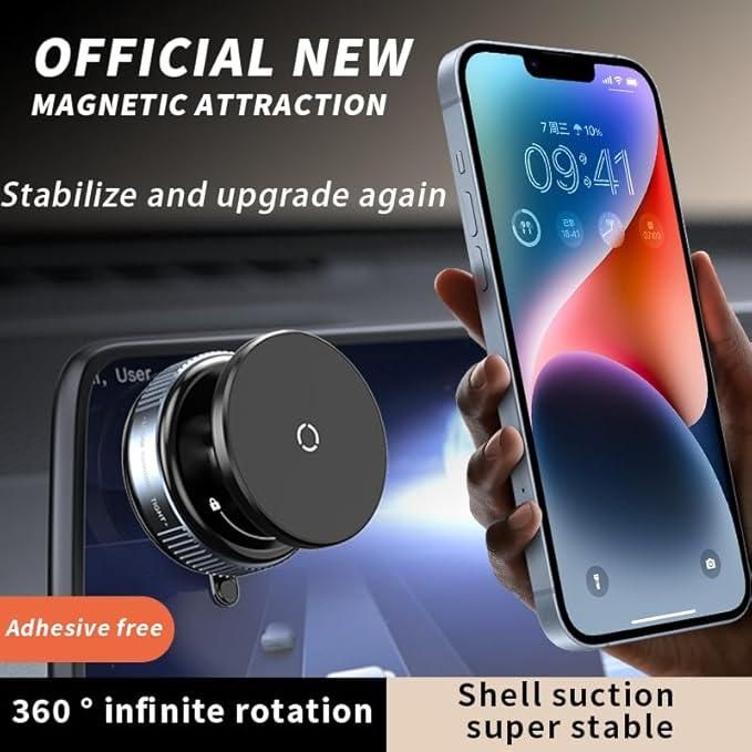 Magnetic Suction Phone Holder – Strong Grip, 360° Rotation & Sleek Design